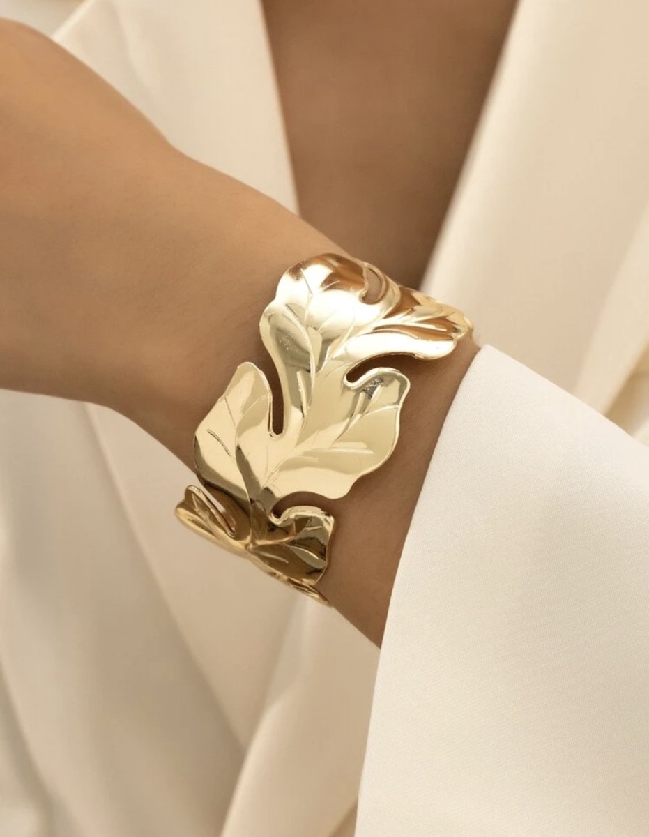 Statement armband - bovenarmband voor dames - bracelet - bracelet gold color - armband - bovenarmband - sieraden - mystic armband - gouden cuff-armband - cuff-armband - dubbele bangle - bangle armband - Forever Connected armband - armbandje -