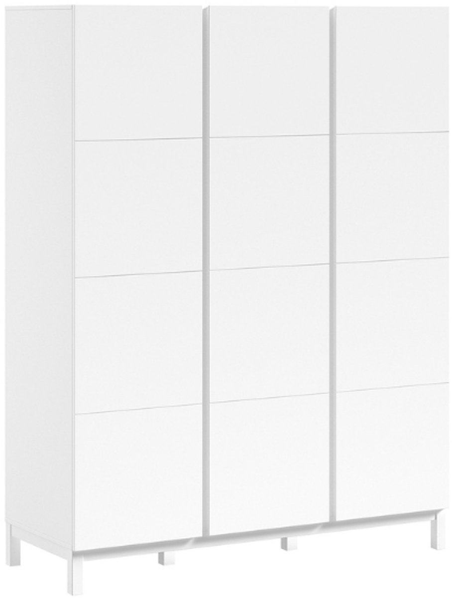 Kledingkast Eva - 149x58x196cm - 3 Deuren - Wit