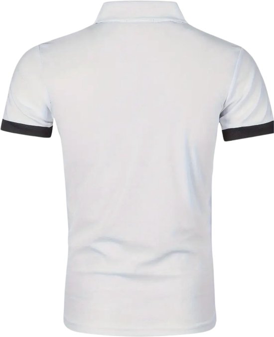 Bovista Golf Shirt Heren - T-shirt - Golfkleding - Golfen - Golf Accessoires - Polo Shirt - Wit + Blauw - Maat XXXL van Bovista — afbeelding 2