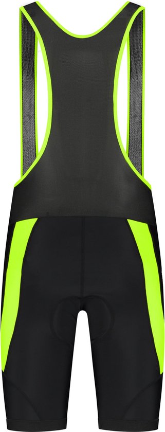 Rogelli Core Fietsbroek Heren - Met Zeem en Bretels - Wielrenbroek - Zwart/Fluor - Maat XL