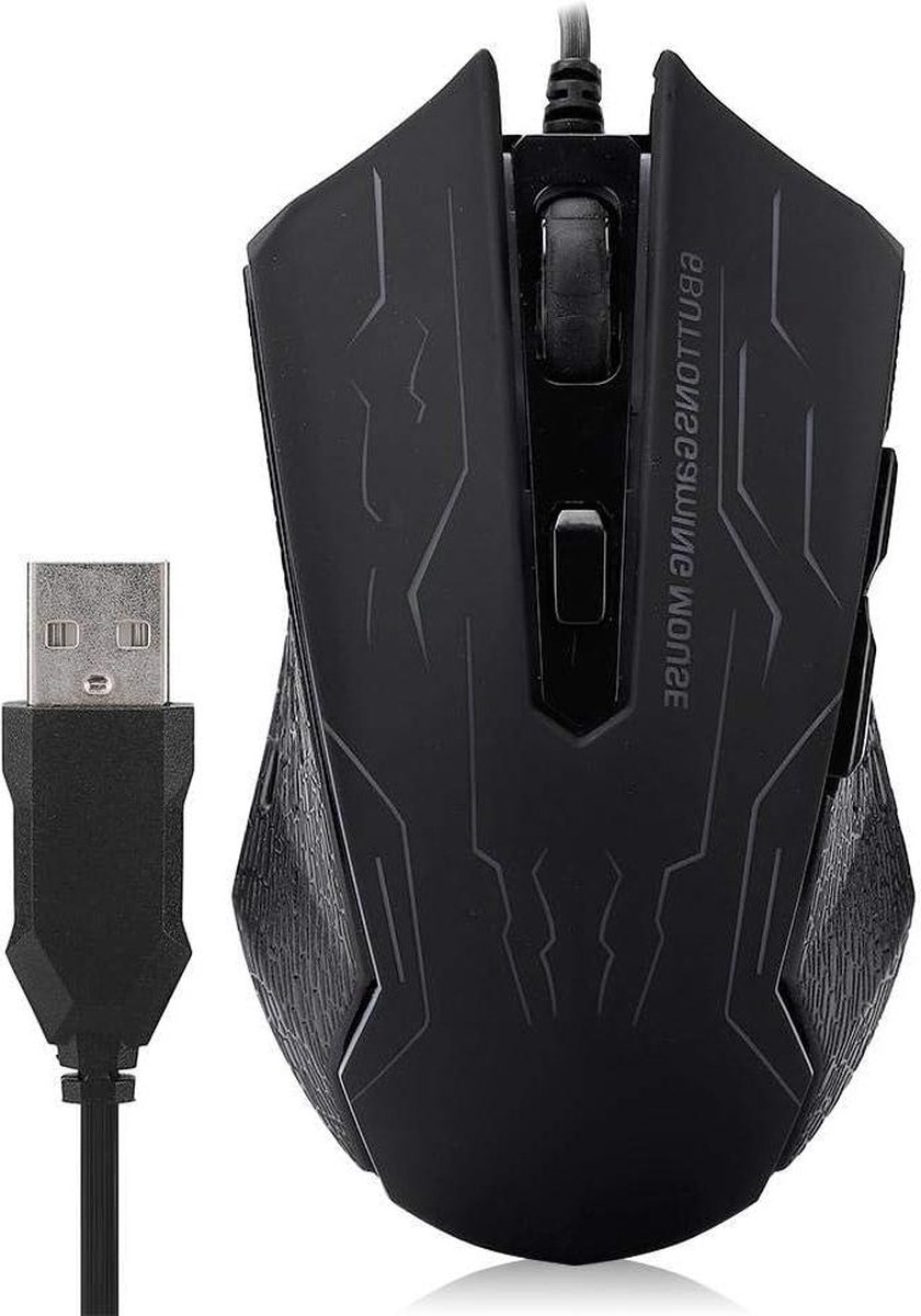 Stille gaming muis met USB-bedrading voor desktop en laptop - Ergonomisch ontwerp met verstelbare grip voor pc gaming - G6 15 m 6-versnellingen .