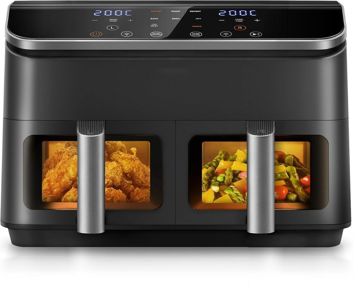 DailySupplies® Dubbele Airfryer XXXL - Duo Heteluchtfriteuse - Geschikt voor Accessoires - 8.5L - Zwart