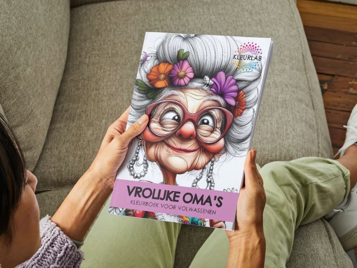KleurLab® - Kleurboek voor Volwassenen - Vrolijke Oma's - Fantasy en Humor - 48 Kleurplaten op A4 Formaat - Enkelzijdig bedrukt — afbeelding 6