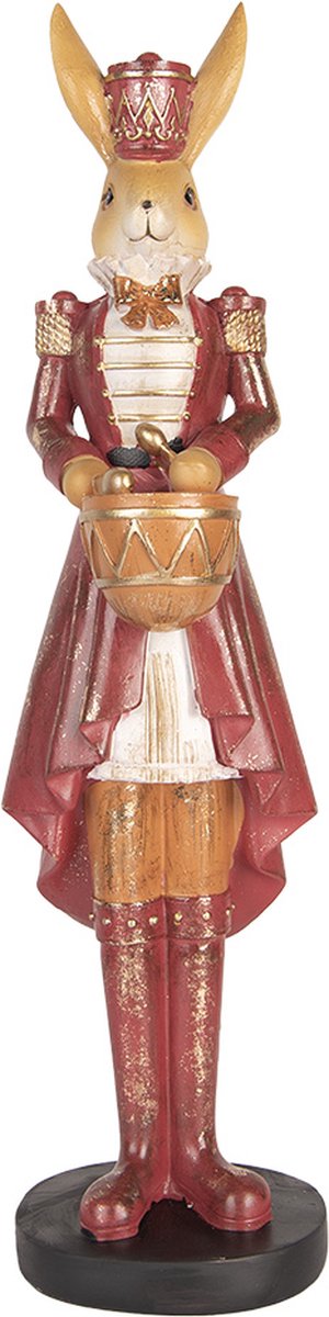 Decoratie Beeld Konijn 48 cm Beige Rood Kunststof