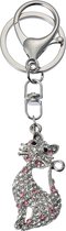 Clayre & Eef Porte-clés Chat 3x2x5 cm Couleur argent Métal