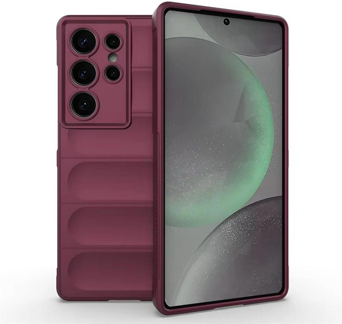 MobyDefend Hoesje - Geschikt voor Samsung Galaxy S25 Ultra - TPU Gripcase - Paars