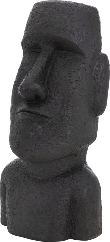 Figurine principale de l'île de Pâques anthracite, 26,5x19x53,5 cm, résine de pierre moulée
