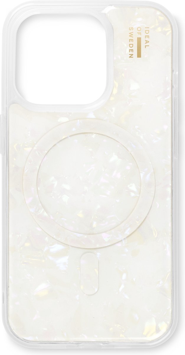iDeal of Sweden Pearlised Case met magnetische ring geschikt voor iPhone 15 Pro White
