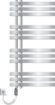 ECD Germany Strijkijzer EM design badkamerradiator elektrisch met verwarmingselement 600 B - 500 x 1000 mm - chroom - design radiatorpaneel handdoekverwarmer handdoekendroger