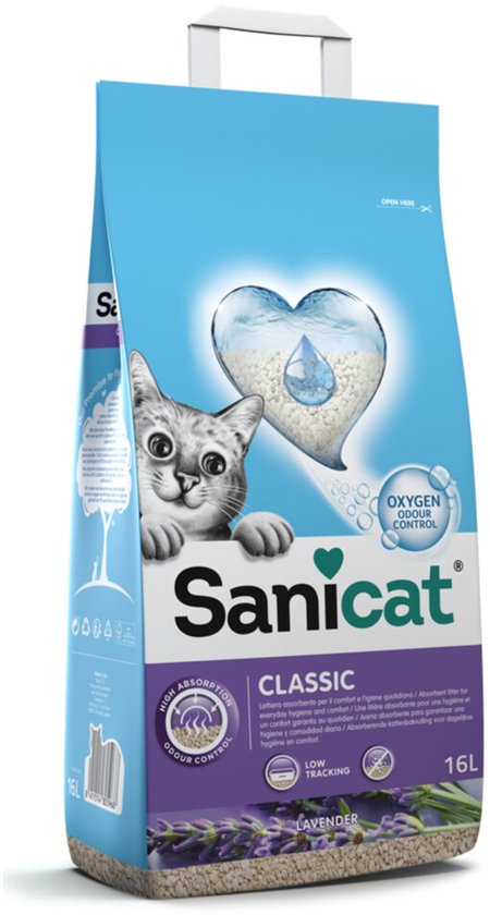 Sanicat Classic Kattenbakvulling Lavendel 16 liter