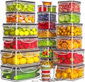 BOTC Vershoudbakjes - 25 Delige set - Plastic BPA Vrij Magnetronbakjes - Meal Prep Bakjes - Lunchbox - Diepvries Bakjes - Met Deksel