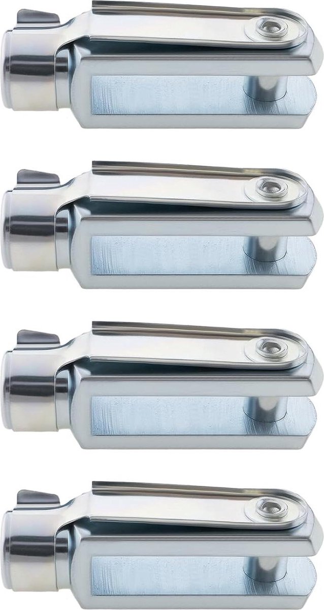 4 Stks M6 Clevis Vork Lange met Spring Pin Rechterhand Draad 43mm Lengte