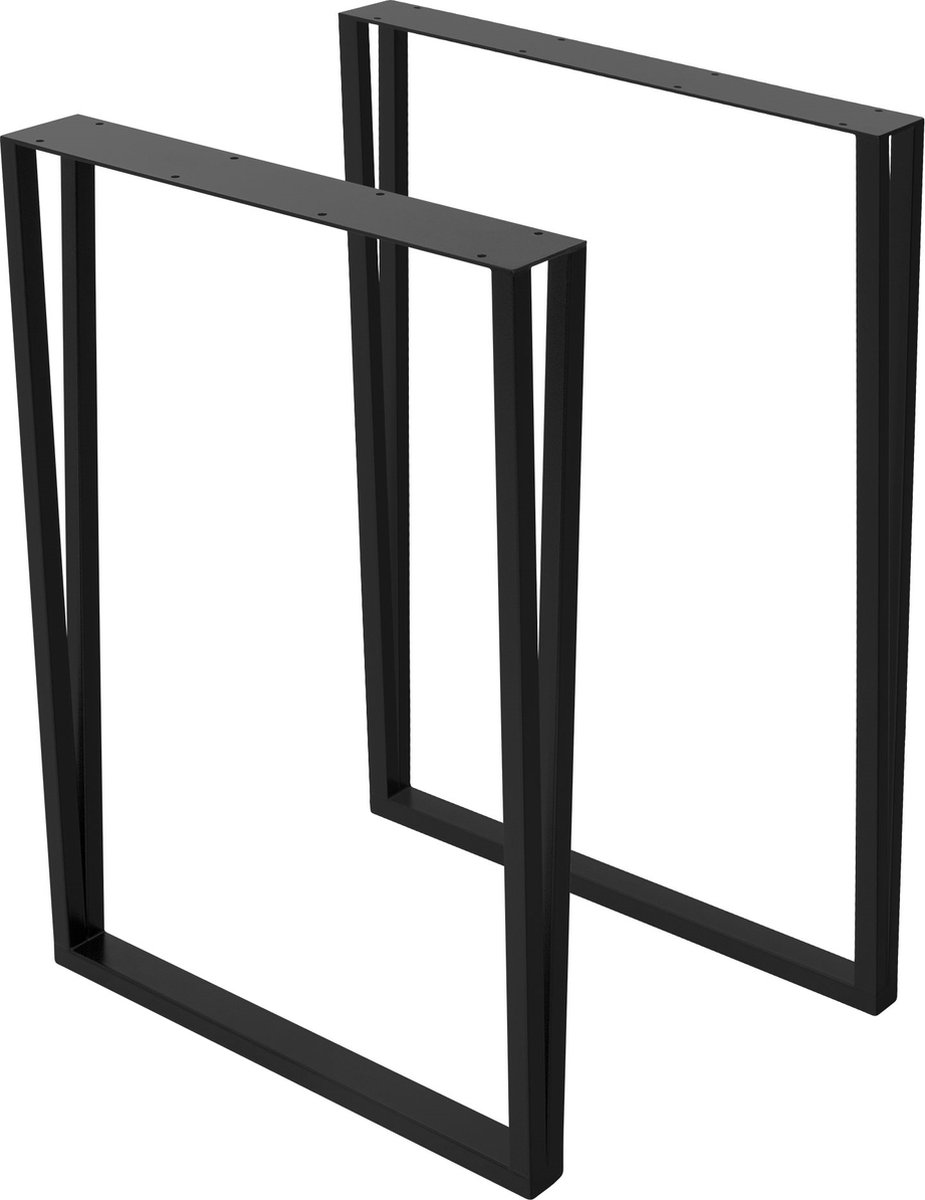 ml-design rechthoekig tafelonderstellen 2 stuks tafelpoten 50xH71,5cm zwart gepoedercoat staal industrie ontwerp geschikt als onderstel voor eettafel of bureau stevig tafelframe met moderne uitstraling voor doe-het-zelf projecten en meubels
