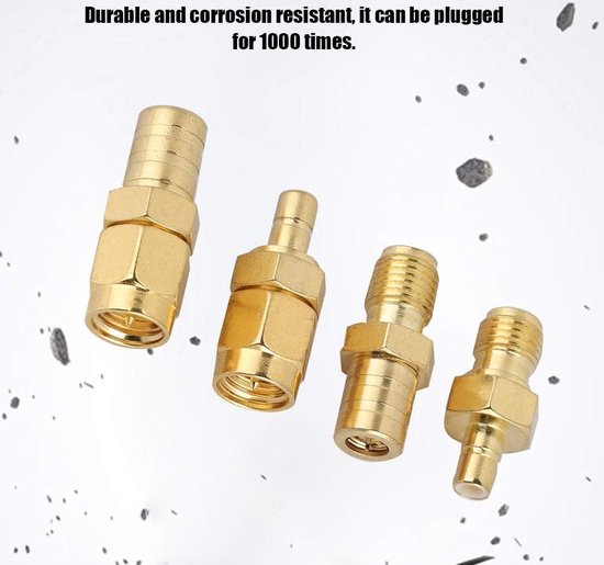 Kit De 4 Adaptateurs Antenne SMA Vers SMB - Pour Autoradio DAB/FM, Connexion RF Laiton Nickelé, Plug & Play