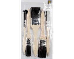 Kinzo Verfkwasten - 5x plat - voor nauwkeurig en efficiënt schilderwerk - 1,2/1,9/2,5/3,8/5 cm - de perfecte kwasten voor elke klus!