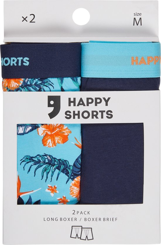 Lot de 2 Boxers pour homme Happy Shorts avec jambes longues et imprimé floral - Taille XL