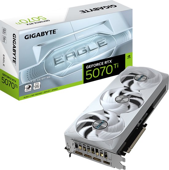 Gigabyte NVIDIA GeForce RTX 5070 Ti EAGLE OC ICE SFF - Videokaart - 16GB - GDDR7 - PCIe 5.0 - 1x HDMI 2.1 - 3x DisplayPort 2.1
