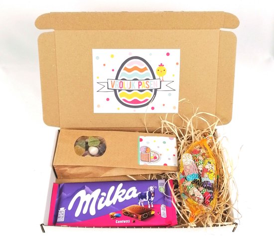Pasen cadeau chocolade - brievenbuspakket Vrolijk Pasen - Chocolade paashaasjes - Tum Tum - Chocolade