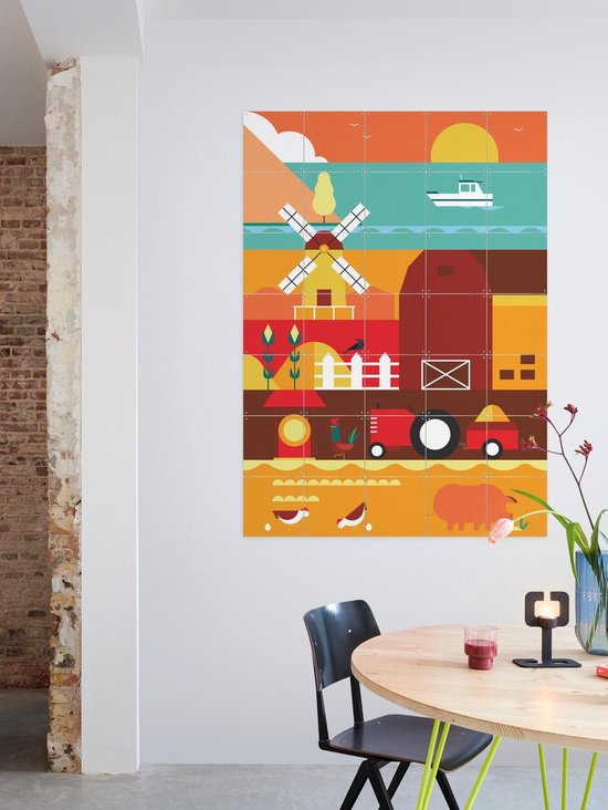 Ferme IXXI - Décoration murale - Animaux - 100 x 140 cm
