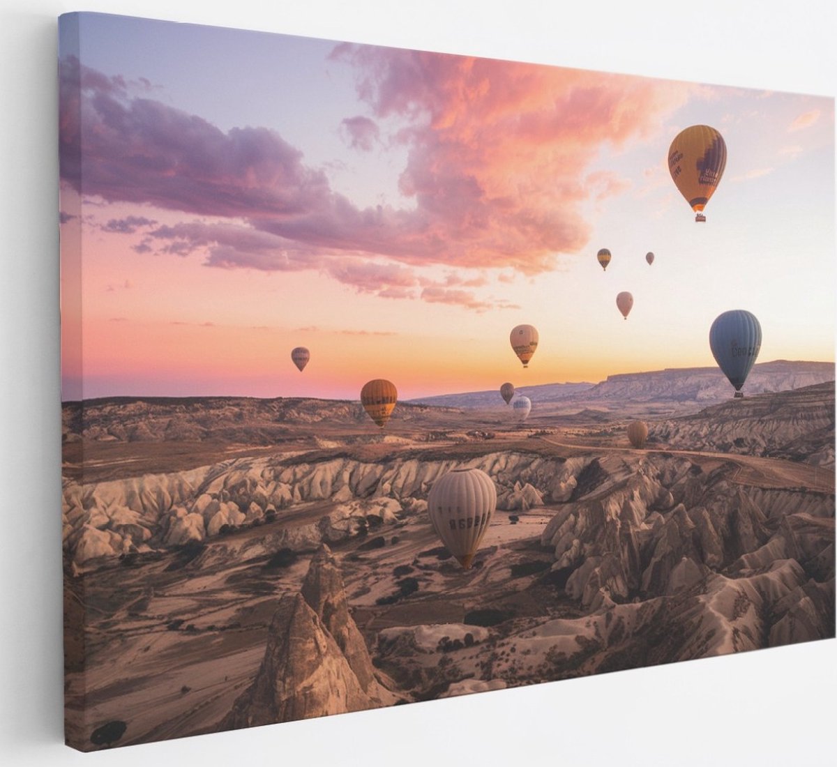 Saammp Canvas Schilderij - Cappadocia - Natuur - Landen - 30x20 - Foto op canvas - Wanddecoratie - Muurdecoratie Woonkamer - Slaapkamer decoratie - Canvas Print Multicolor