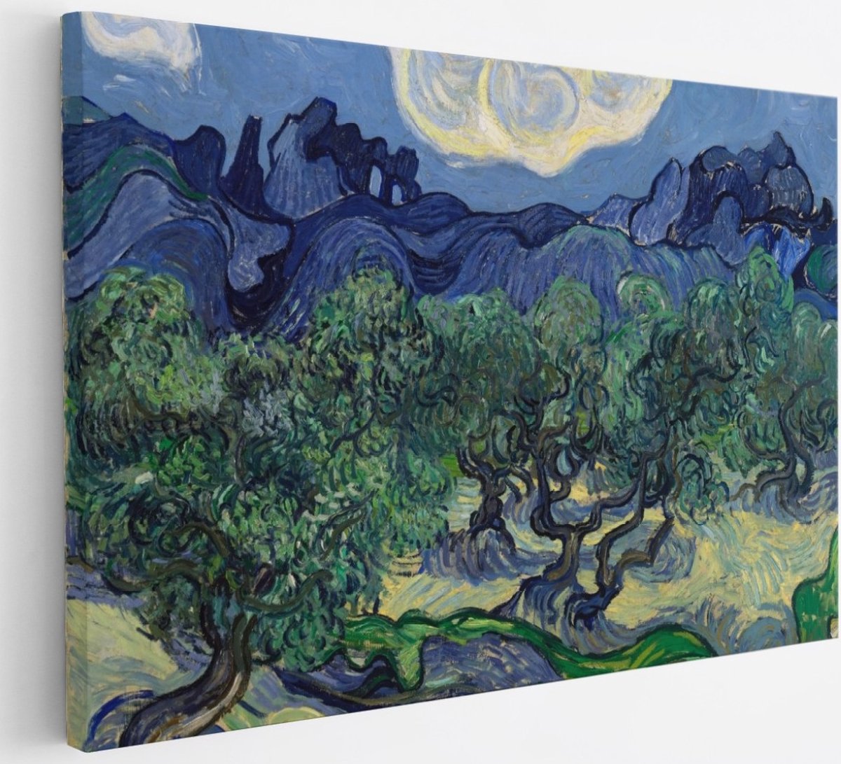 Saammp Canvas Schilderij - De Olijfbomen - Van Gogh - Oude Meesters - 30x20 - Foto op canvas - Wanddecoratie - muurdecoratie Woonkamer - Slaapkamer decoratie - Canvas Print Multicolor