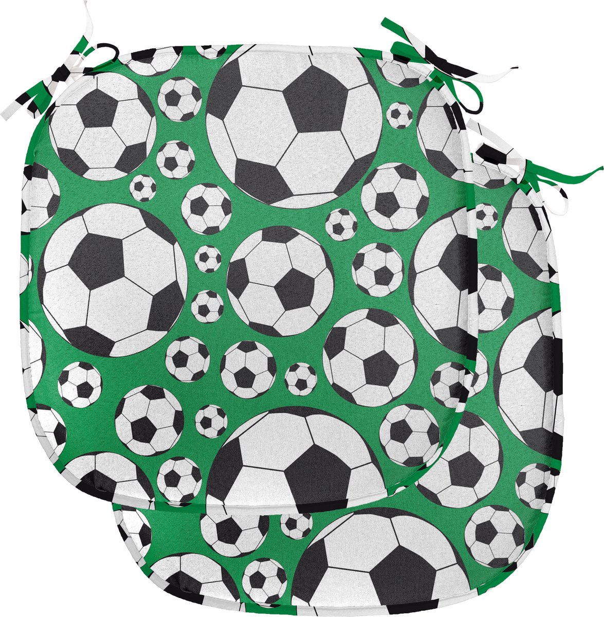New Bed Voetbal Populair Sport Motief Stoelkussen Set van 2, Anti-Slip Zitting Pad, 40 cm x 40 cm
