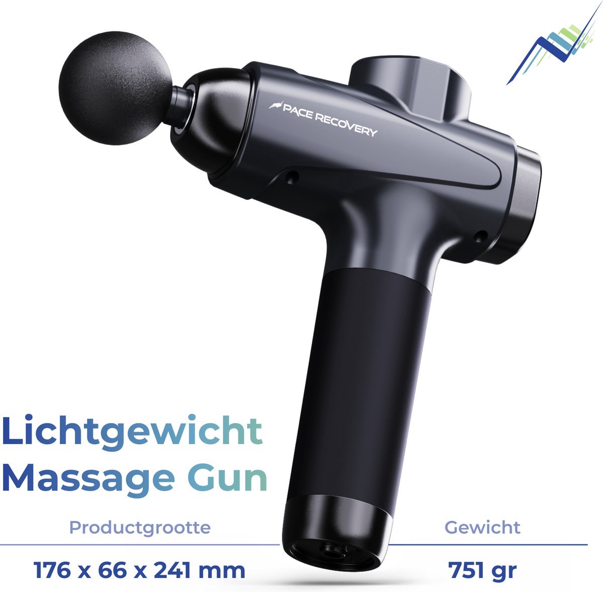 Pace Recovery Massage Gun Pulse 1 - Deep Tissue 10 mm - Voor Spierherstel & Blessures - Hoge Amplitude van 3200 RPM - 30 Standen - < 45 decibel Geluid- Krachtige & Innovatieve Motor — cadeau in Sport & Outdoor - foto 7