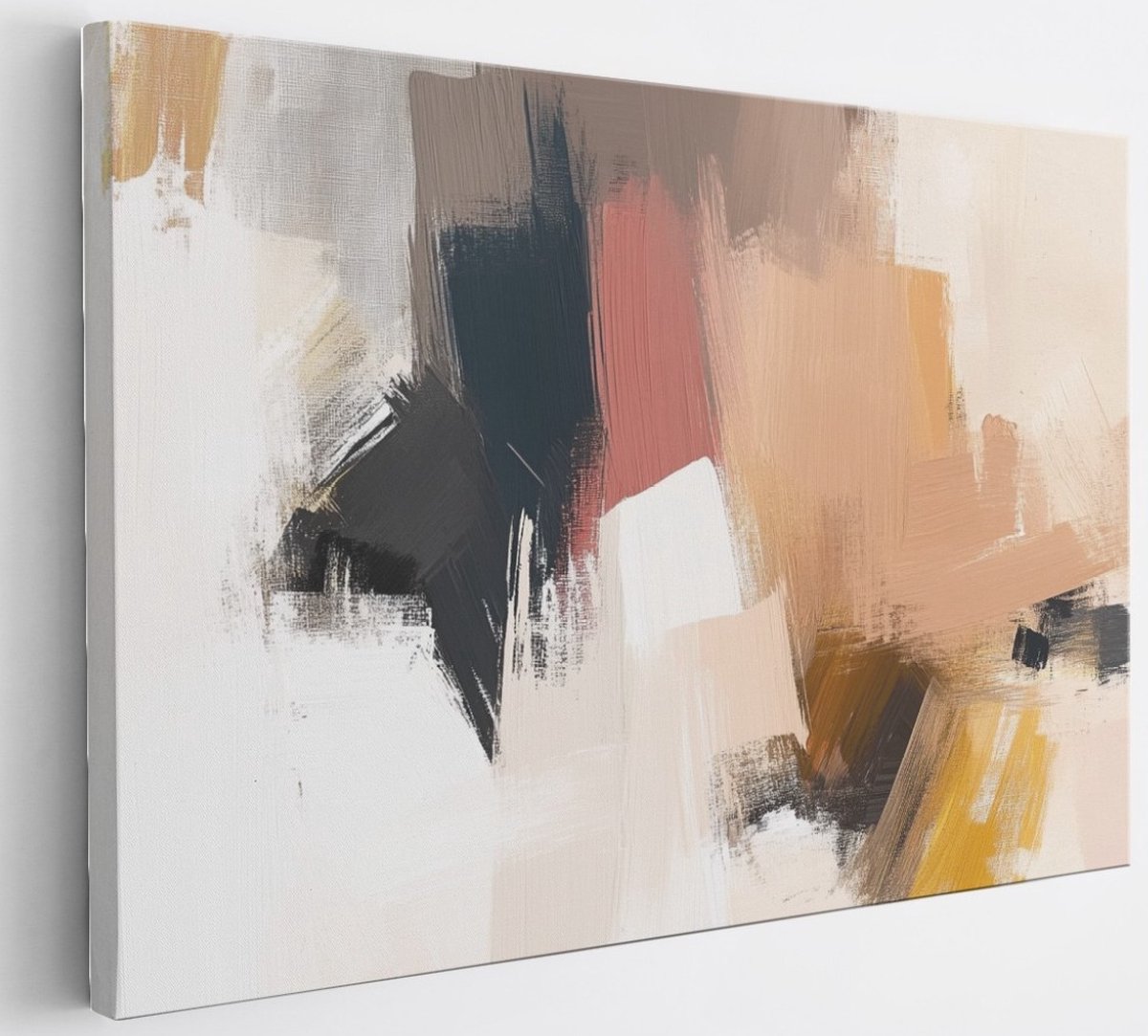 Saammp Canvas Schilderij - Dynamisch Abstract kunstwerk - 30x20 - Foto op canvas - Wanddecoratie - Muurdecoratie Woonkamer - Slaapkamer decoratie - Canvas Print Multicolor