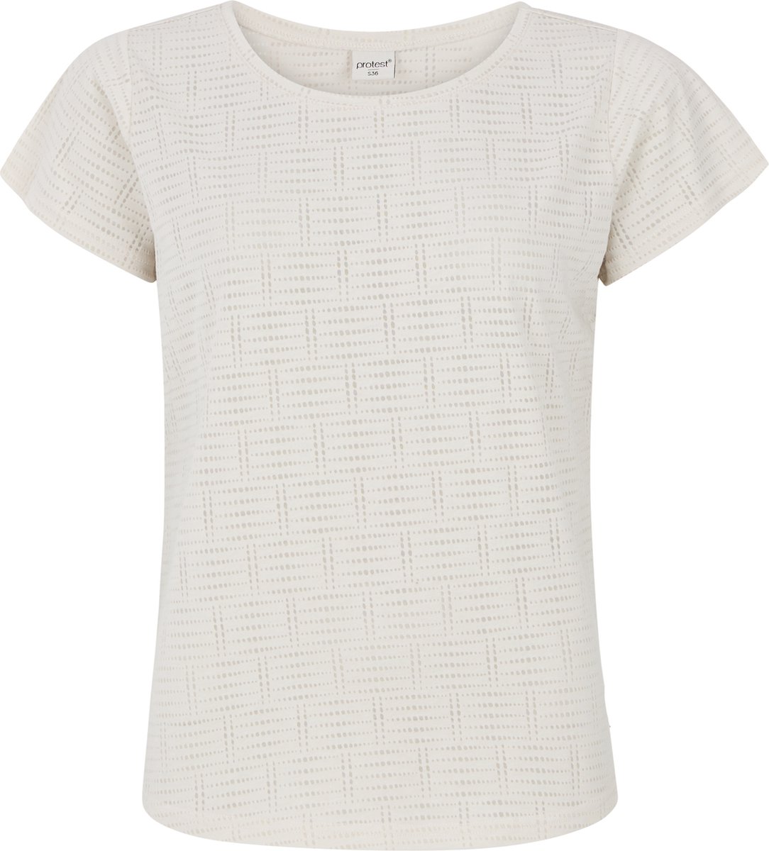 Protest Prtaubreys – T shirt Dames – Korte mouwen – Ronde hals Kitoffwhite