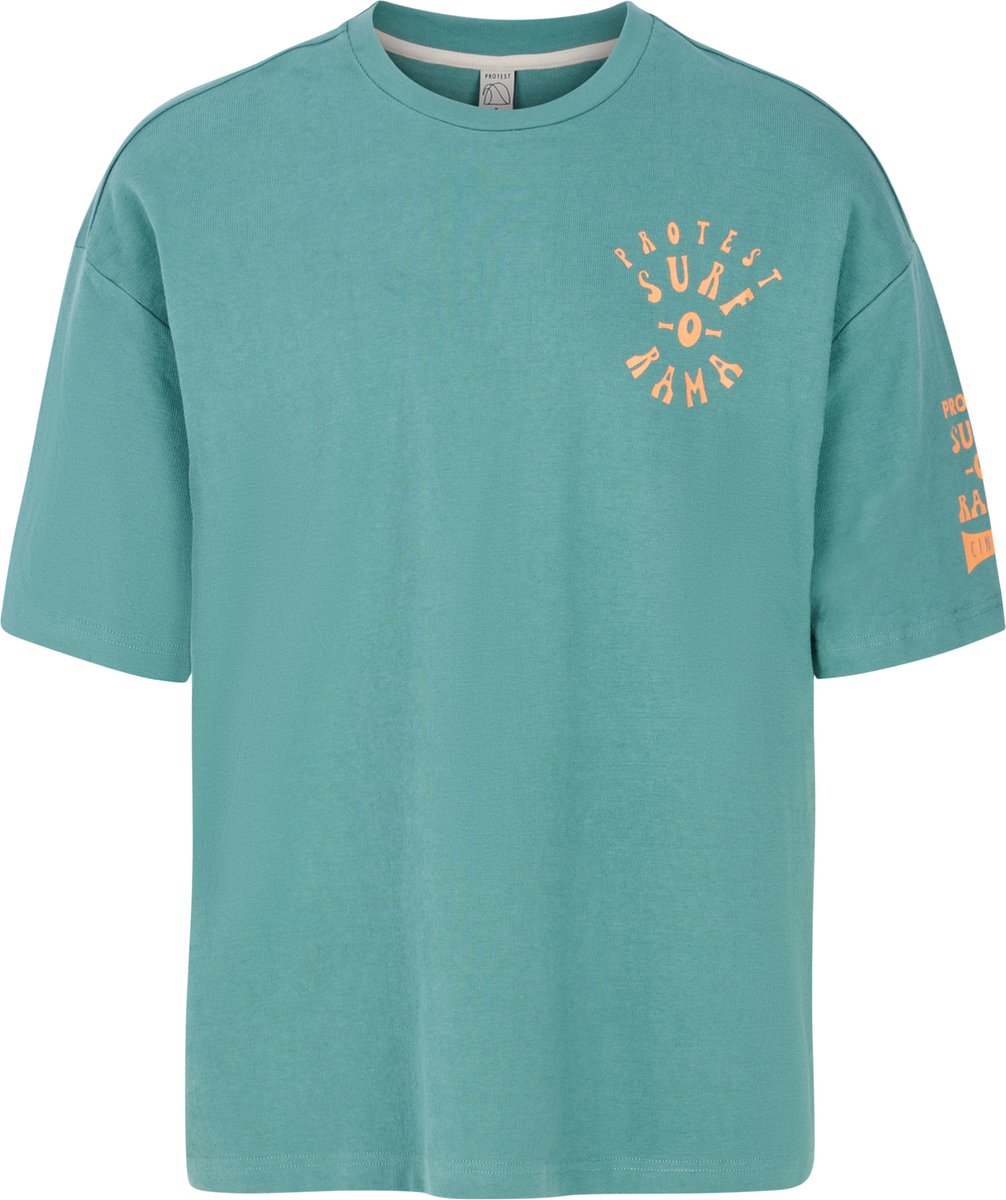 Protest Prtaval – T shirt Heren – Korte mouwen – Ronde hals – Relaxed fit Groen