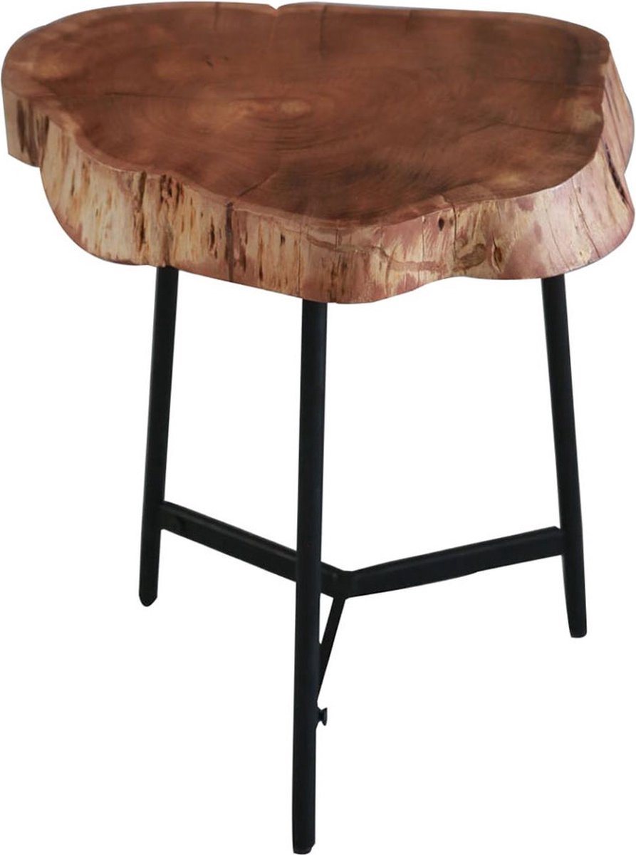 Bolt Edge Bijzettafel - Acacia Hout - Boomstamlook - Laptoptafel - Industrieel