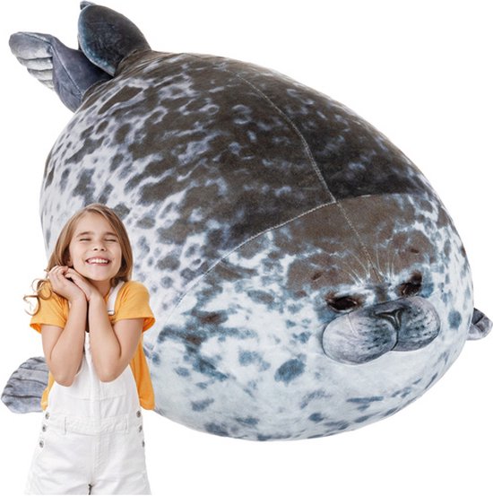 Zeehond Pluche, Zachte Knuffel Speelgoed Mollige Zeehond Knuffel Kussen Cadeaus for Jongens Meisjes Verjaardag Kerstmis(60CM/23.6IN