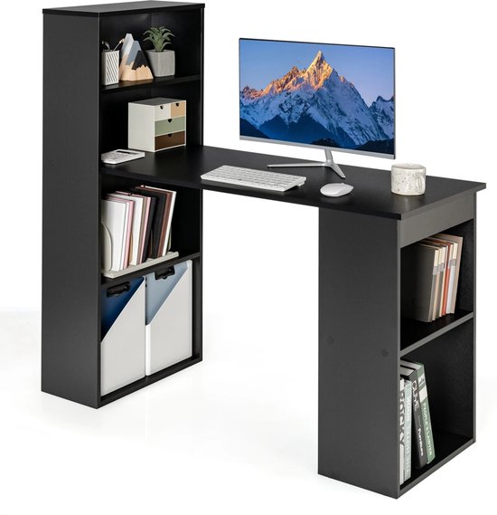 Futchoy Bureau-organizer, hout, met schuiflade, klein boekenrek voor thuiskantoor, accessoires, retrostil, multifunctionele tafel-organizer