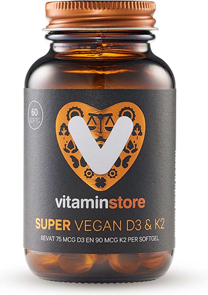 Vitaminstore - Super vegan D3 & K2 - 60 Vegi Softgels