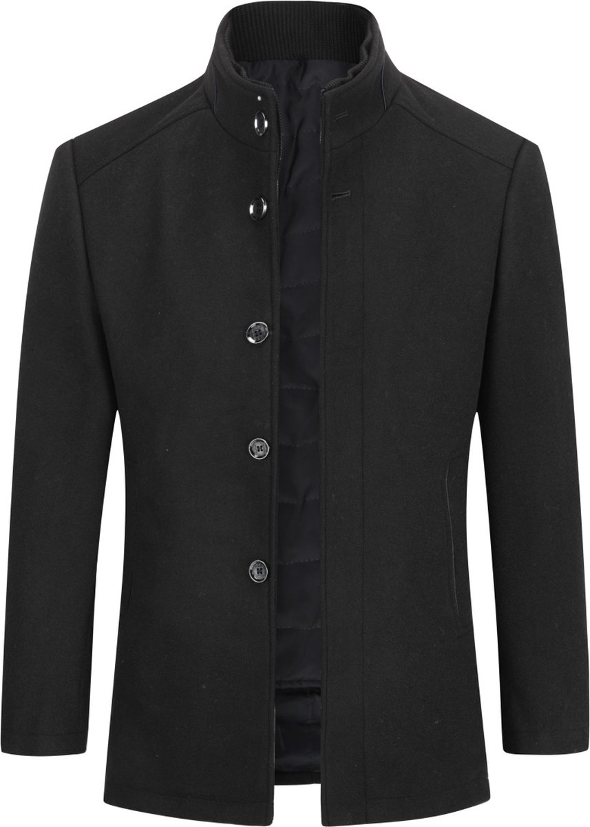 ALLTHEMEN Heren Korte Jas Met Uitneembaar Dik Vest - Wollen Winterjas - XL