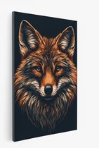 Saammp - Peinture sur toile - Abstrait - Renard - Nature - Animaux - 80x120 - Photo sur toile - Décoration murale - Décoration murale murale Salon - Décoration chambre - Impression sur toile