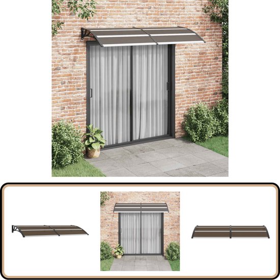 vidaXL Auvent de porte 240x100 cm - Auvent de Portes élégant et durable - Couverture de porche - Porte pare-soleil - Cadre en tube - Auvent de porte - Auvent de porche - Écran de balcon