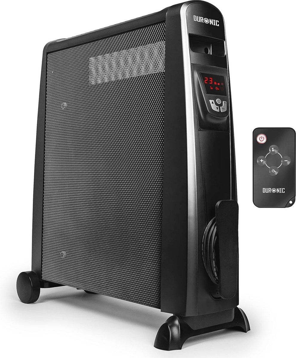 Elektrische Radiator met Mica Panelen - 1500W LCD Display en Afstandsbediening - Snelle en Veilige Verwarming