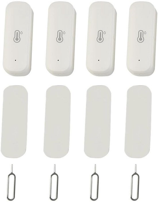 Foto: Digitale wifi temperatuur en vochtigheid sensor 4 stuks voor slimme monitoring