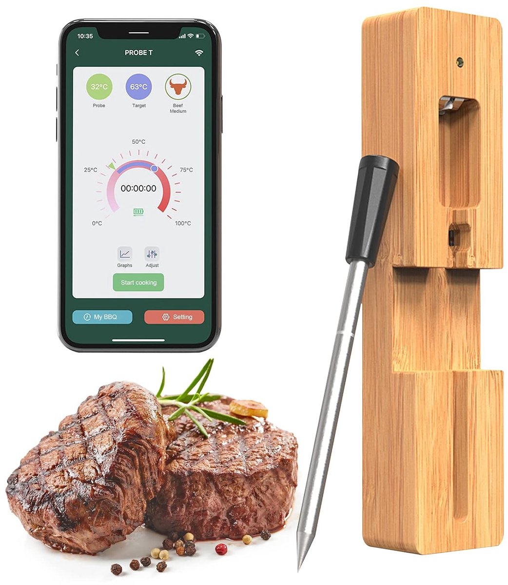 Draadloze Bluetooth Vleesthermometer voor Oven en Barbecue - Digitale Grillthermometer