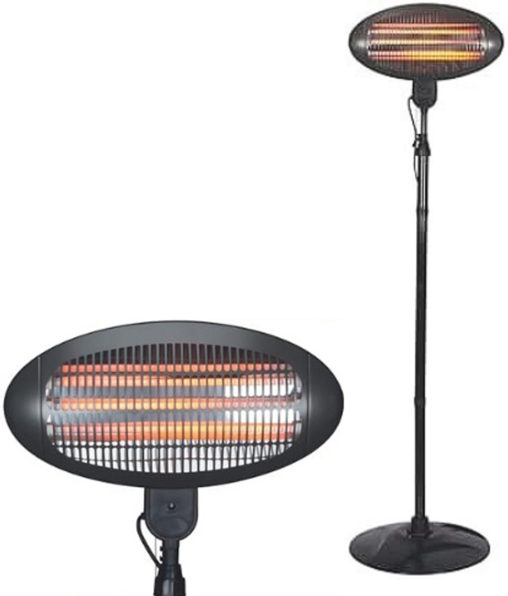 N.lux - Terrasverwarmer / Elektrisch / Staand / 3 Warmte niveaus / Verstelbaar / Kantelbeveiliging