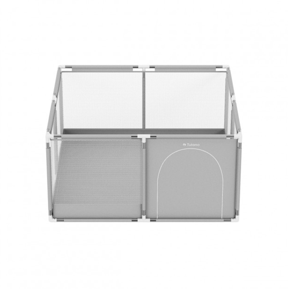 Speelbox 130x130 Cm Baby Peuter Veiligheidsrooster Grijs Tulano Cozy 20 Box Met Geïntegreerde Bodem, Veilige Speelbox Voor Ritssluiting Box Peuter