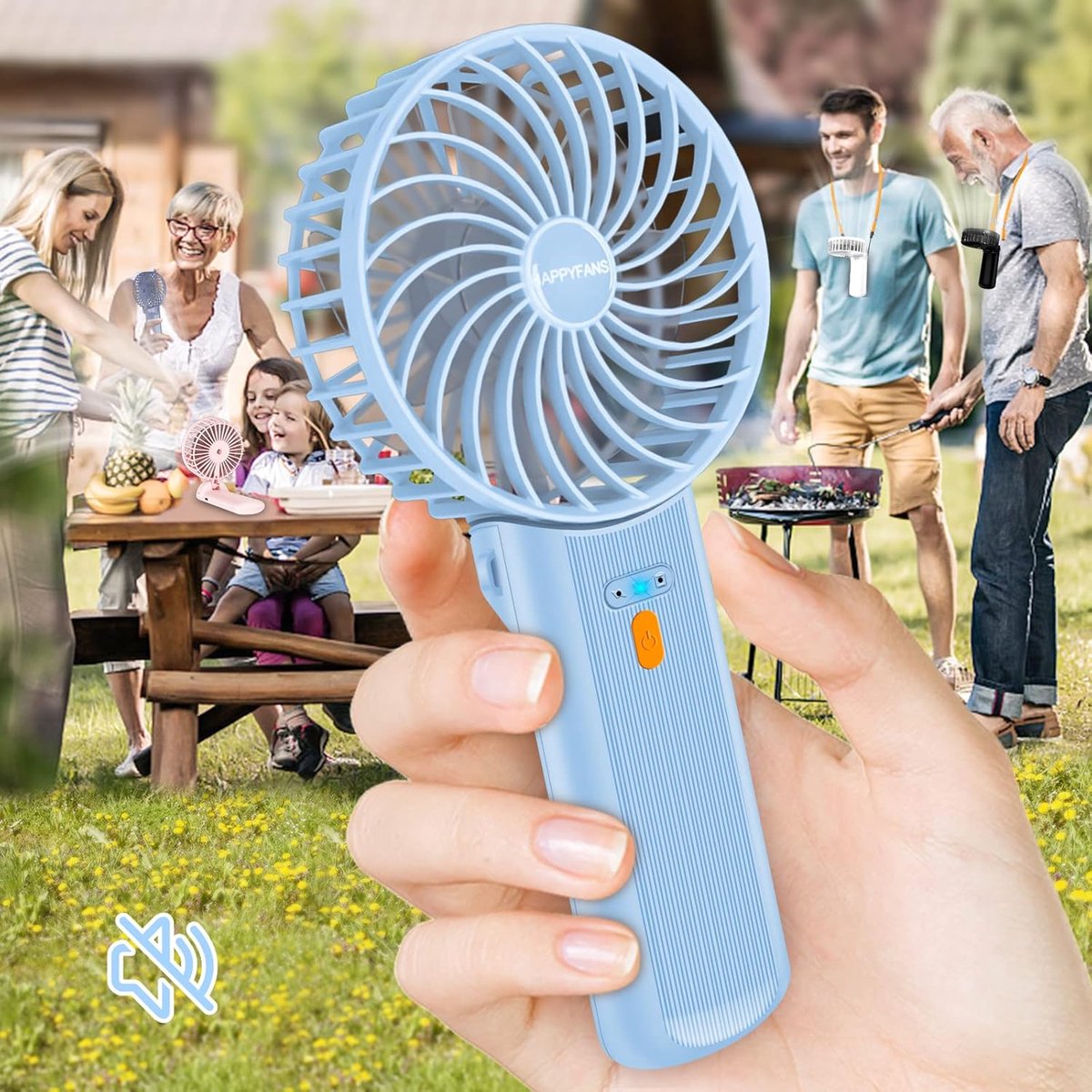 Draagbare USB ventilator 2024 - 3-in-1 handventilator met 4 snelheden en ultrastille werking