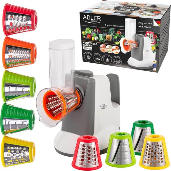 2-in-1 groentehaker, 600 W, commerciële elektrische groentesnijder, fruitsnijder, hakmolen met 8 mm messen, 5 l hoge capaciteit, keukenmachine voor uien, aardappelen, wortelen, G