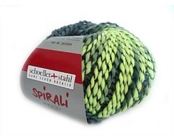Breiwol Spirali from Schoeller+Stahl - kleur 0004 - verloopgaren van felgroen naar donkerbruin - 50 gram