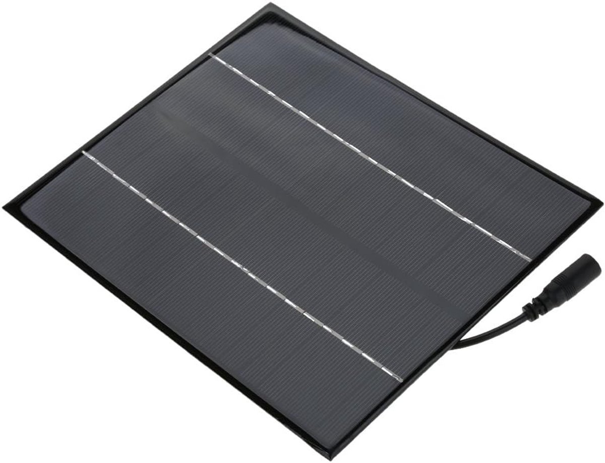 Zonnepaneel - Draagbare oplader - Batterijen opladen - Monokristallijn silicium - 6 Watt - Zwart