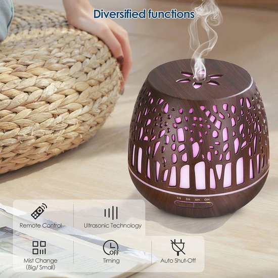Ultrasone diffuser voor etherische oliën met afstandsbediening en 7
