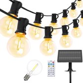Guirlande lumineuse Solar à LED pour extérieur - Guirlande lumineuse solaire - Éclairage de jardin - Guirlande lumineuse Solar à LED étanche - Éclairage de fête - Lampes lumineuse - 15 LED (+ 1 LED supplémentaire) avec télécommande - 9,1 mètres