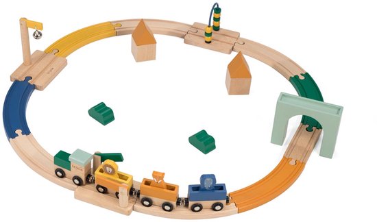 Trixie Houten Speelgoed - Treinset - Dieren trein - Treinbaan met accessoires - Vanaf 3 jaar - Voor Jongens en Meisjes - FSC