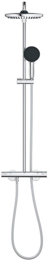 Grohe Vitalio Start 250 douchesysteem met thermostaatkraan, handdouche en regendouche.